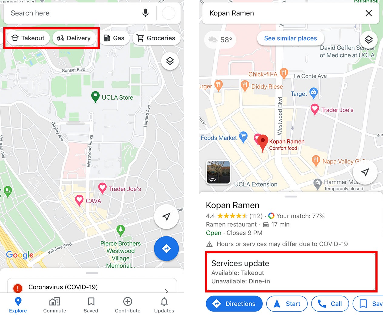  تحویل و پیشگیری از نقشه های Google 