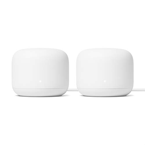 Google Nest WiFi Router 2 Pack (نسل دوم) - 4x4 AC2200 روترهای Wi-Fi مش با پوشش 4400 متر مربع و پوشش 