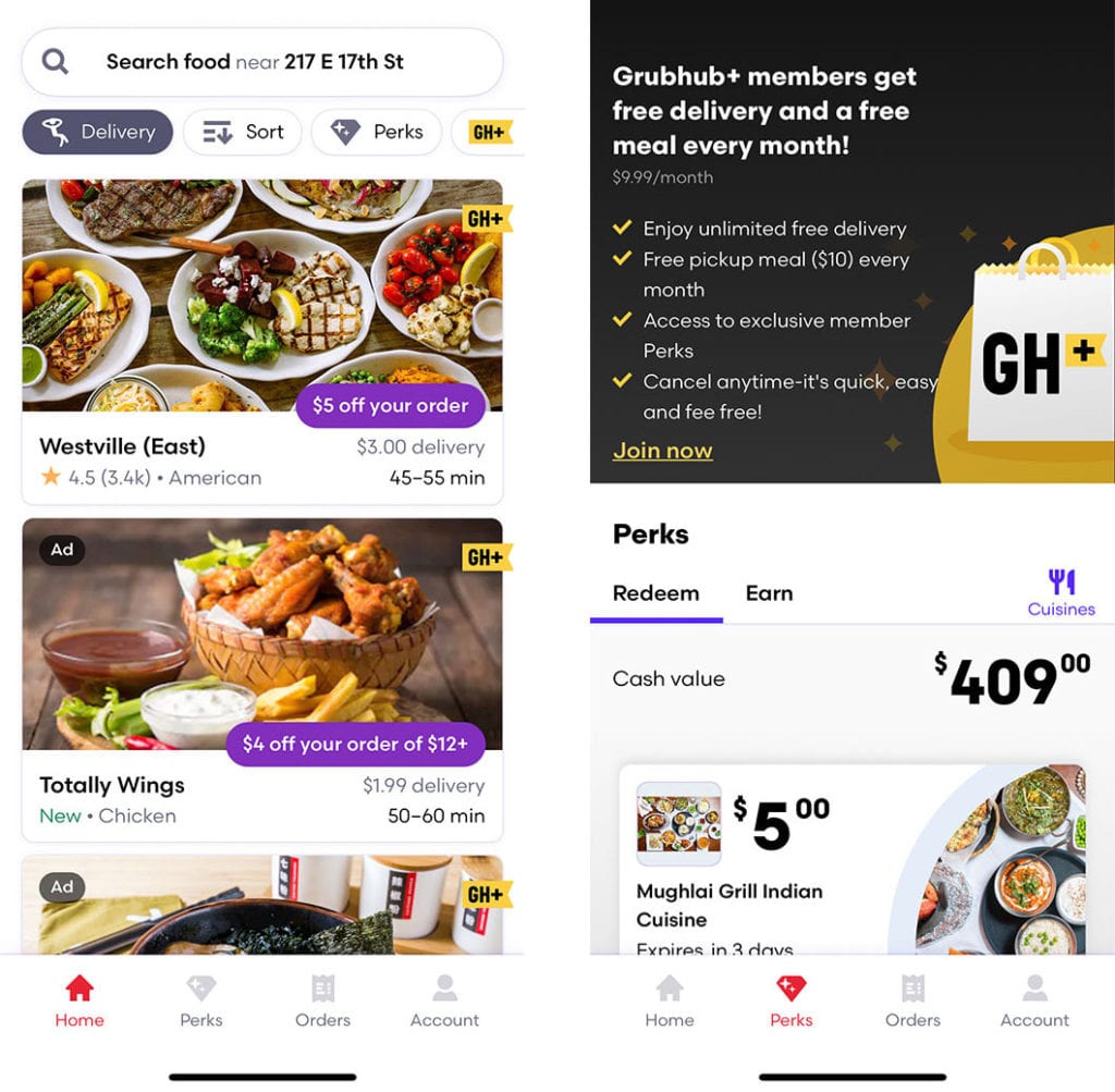 grubhub بزرگترین انتخاب