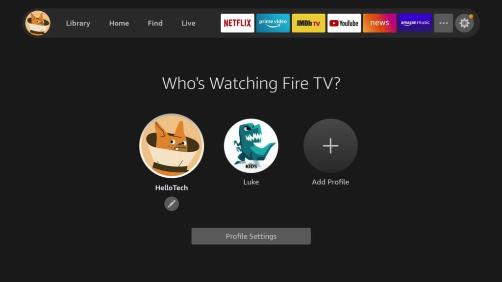  پروفایل" class = "lazyload wp-image-21725" width = "777" data-srcset = "https://www.hellotech.com/blog/wp-content/uploads/2021/03/Fire-TV-profiles-1024x576. jpg 1024w ، https://www.hellotech.com/blog/wp-content/uploads/2021/03/Fire-TV-profiles-300x169.jpg 300w ، https://www.hellotech.com/blog/wp- content / uploads / 2021/03 / Fire-TV-profiles-770x433.jpg 770w، https://www.hellotech.com/ blog / wp-content / uploads / 2021/03 / Fire-TV-profiles.jpg 1920w "data-sizes =" (max-width: 1024px) 100vw، 1024px "/> </figure>
</div>
<p> در حالی که نمی توانید از خود استفاده کنید تصاویر به عنوان نمادهای نمایه خود ، دوازده آیکون نمایه وجود دارد که می توانید انتخاب کنید. این آیکون های رنگارنگ در سمت چپ و انتهای نوار منو قرار می گیرند ، بنابراین می توانید به سرعت تشخیص دهید که کدام حساب در حال حاضر به سیستم وارد شده و حساب ها را تغییر دهید. </p>
<h2 id=