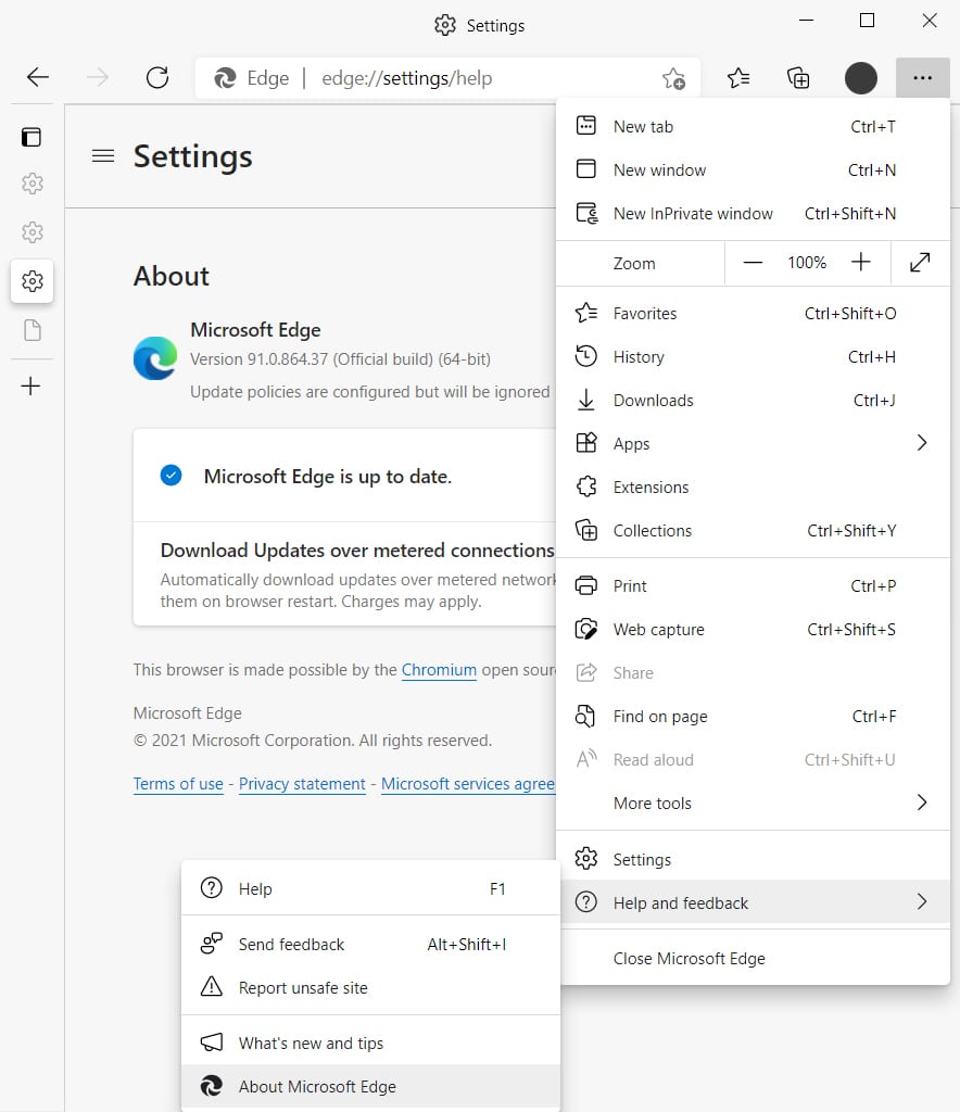  نحوه به روزرسانی Microsoft Edge 