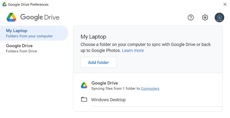  google drive desktop add folder 