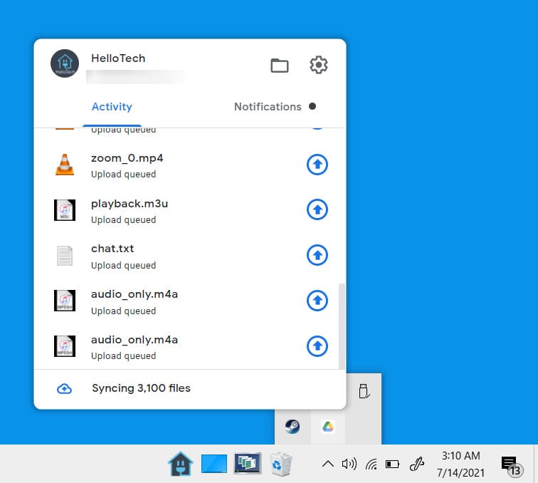  google drive desktop taskbar 